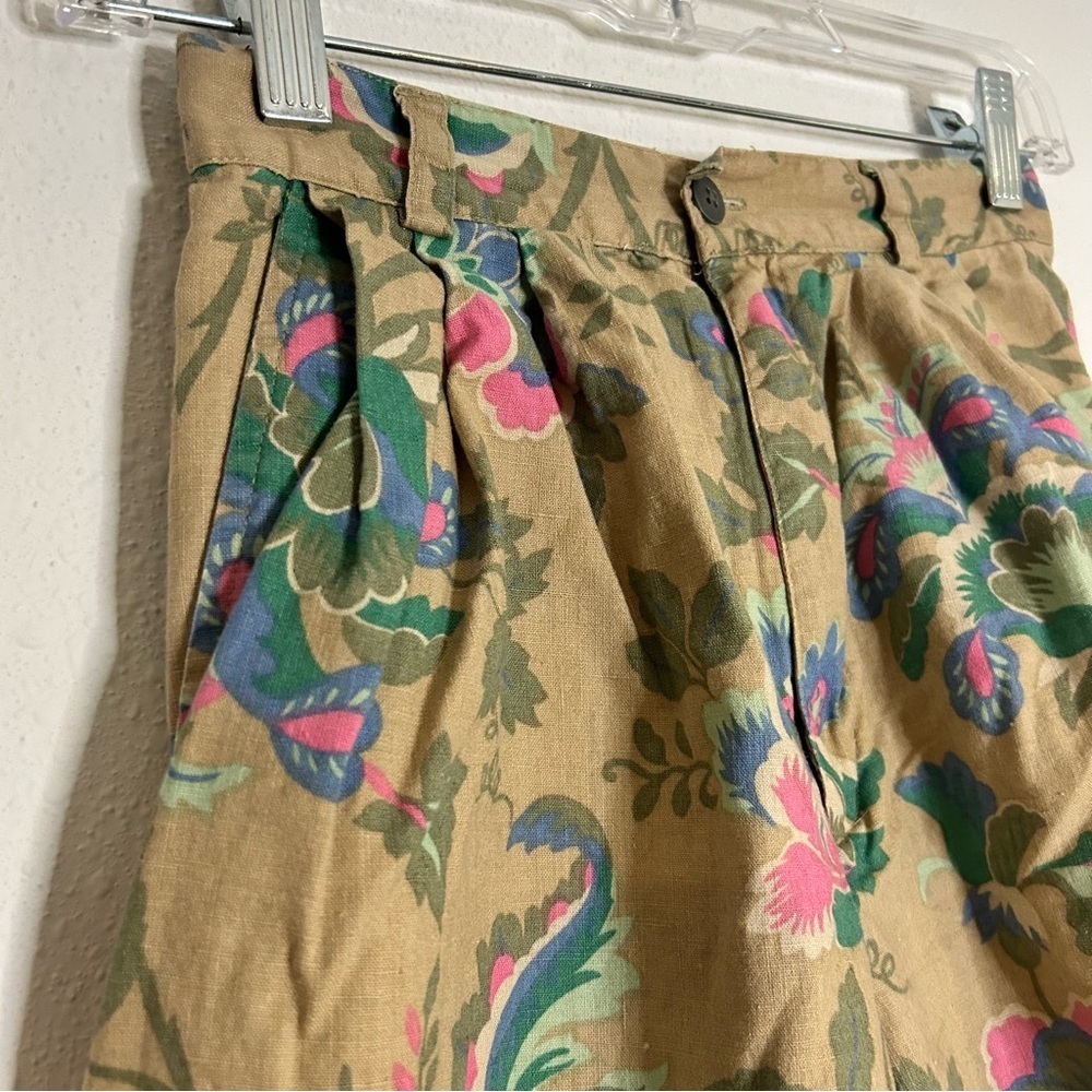 Eddie Bauer Floral Tan Shorts with Pink, Green & Blue Accents - Picture 3 of 6